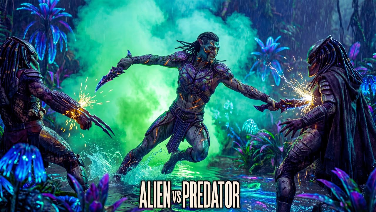 Alien Warrior vs Predator | Cinematic Jungle Fight (4K) – RatedG.ai